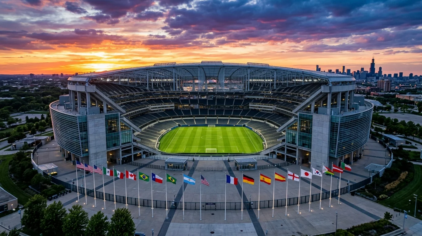 Estadio de fútbol norteamericano preparado para el Mundial 2026 con aficionados